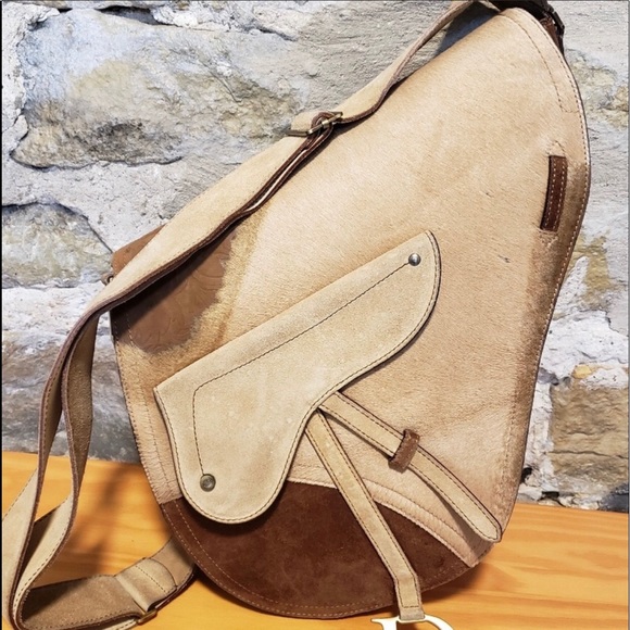 Dior Handbags - Dior Limited edition pony hair Dior saddle bag